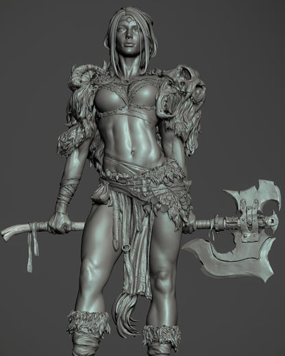 Barbarian Queen Statue | Maximum Detailed 12k Resin Printed Figure