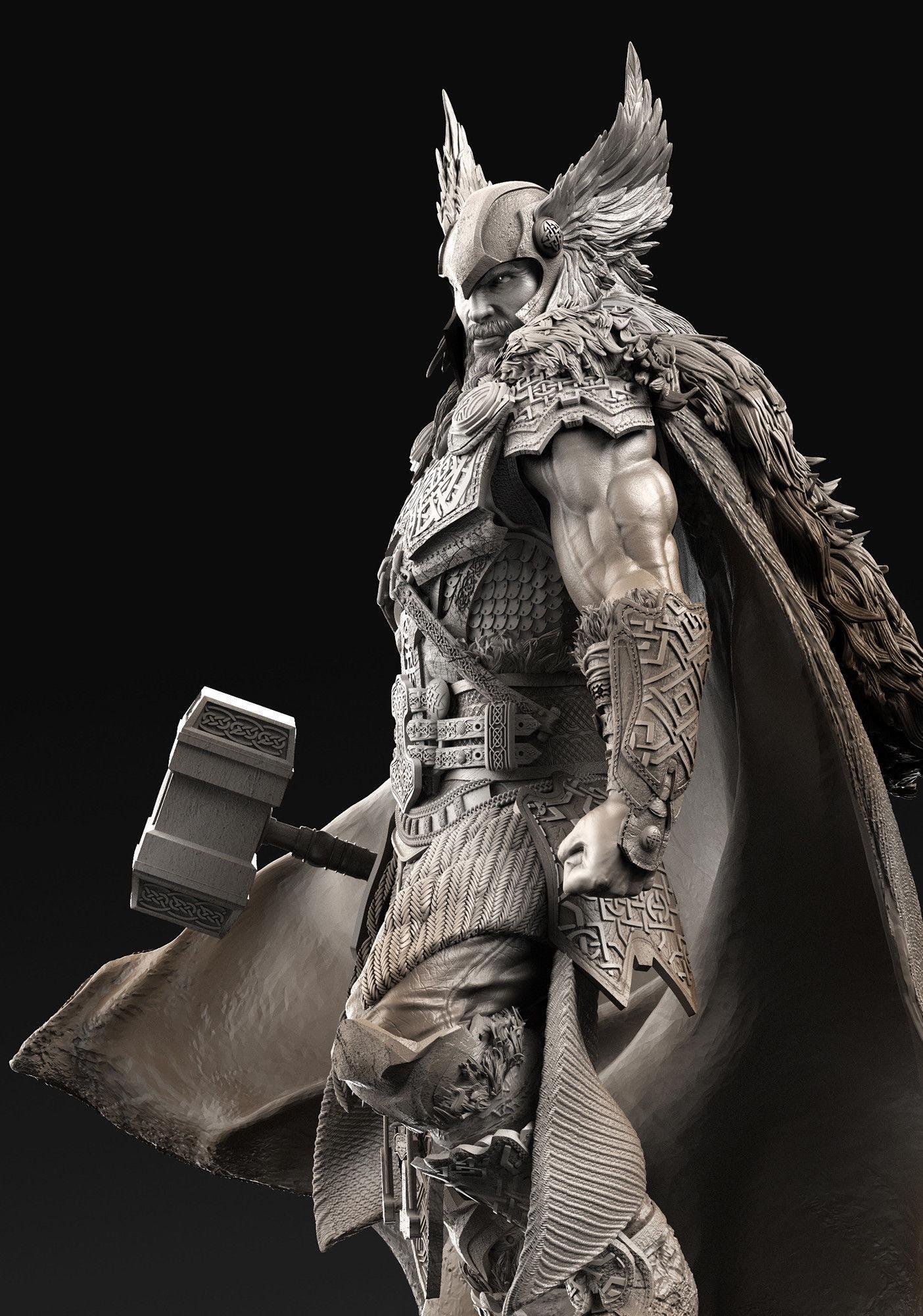 Thor God of Thunder Statue | Maximum Detailed 12k Resin Printed Figure