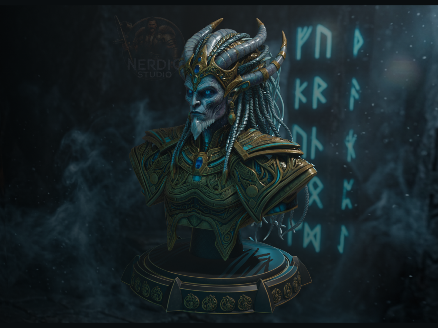 Lich Dragonlord Thallgrund - Ice Wraith Bust  | Maximum Detailed 16K Ultra-High Definition