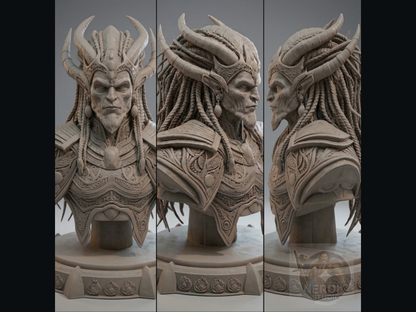 Lich Dragonlord Thallgrund - Ice Wraith Bust  | Maximum Detailed 16K Ultra-High Definition
